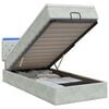 vidaXL Letto Ottomano con Materasso e LED Grigio Chiaro 80 x 200 cm