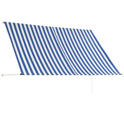 vidaXL Tenda da Sole Retrattile 250x150 cm Blu e Bianco