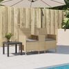 vidaXL Divano Giardino 2 Posti con Tavolo e Cuscini Beige Polyrattan