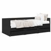 vidaXL Divano Letto con Cassetti senza Materasso Nero 75x190 cm