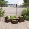 vidaXL Set Divani da Giardino 5 pz con Cuscini Marrone in Polyrattan