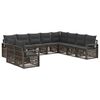vidaXL Set Divano da Giardino 10 pz Grigio polyrattan