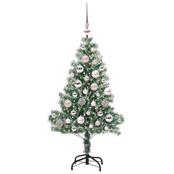 vidaXL Albero di Natale Artificiale Imbiancato con Luci LED 120 cm