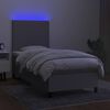 vidaXL Letto a Molle Materasso e LED Grigio Chiaro 80x200 cm Tessuto