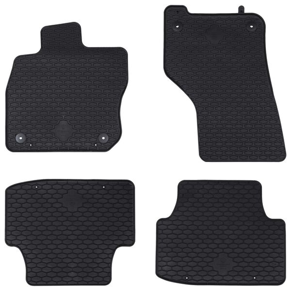 vidaXL Tappetino per Auto 4 pcs Nero Gomma