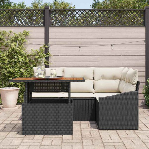 vidaXL Set da Pranzo per Giardino Nero e Crema 100 x 55 x 73 cm