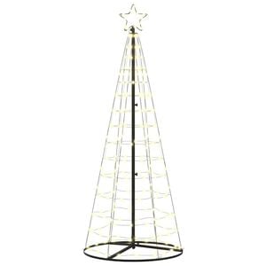 vidaXL Albero di Natale LED EKENAS 250 cm 390 LED Bianco caldo Acciaio