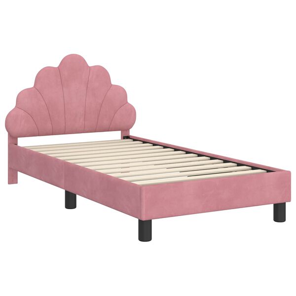vidaXL Struttura letto bambini con testata Rosa 80 x 160 cm Velluto