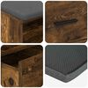 vidaXL Panca per ingresso con cuscino Rovere fum&eacute; 80 x 38 x 46 cm
