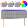 vidaXL Testiera a LED Grigio Chiaro 144x5x78/88 cm in Tessuto