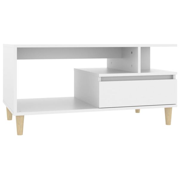 vidaXL Tavolino da Salotto Bianco 90x49x45 cm in Legno Multistrato