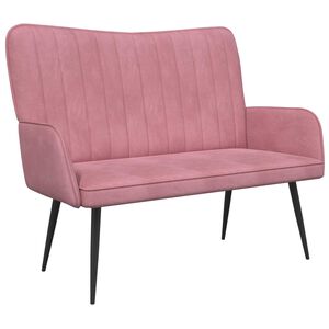 vidaXL Divano a 2 Posti Rosa 115 x 61 x 87 cm Velluto