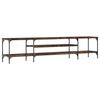 vidaXL Mobile TV Rovere Fumo 201x35x45 cm in Legno Multistrato e Ferro