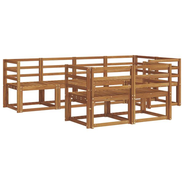 vidaXL Set di divani da esterno con cuscino 7 pcs Naturale e Beige