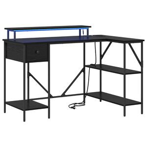 vidaXL Scrivania Rovere Nero 120 x 79 x 86,5 cm Legno multistrato