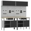 vidaXL Set banco da lavoro 8 pz Nero e Grigio