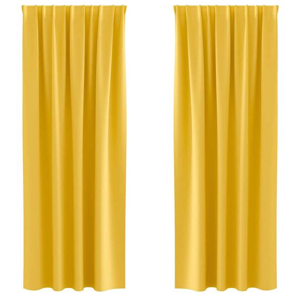 vidaXL Tende Blackout con Anelli 2 pcs Giallo senape 260 x 140 cm