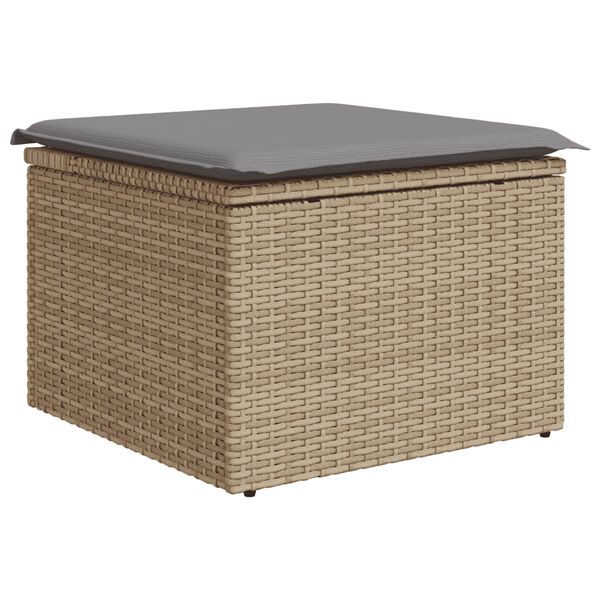 vidaXL Set Divano da Giardino 5 pz con Cuscini Beige in Polyrattan