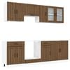 vidaXL Set Mobili da Cucina 8 pz Lucca Rovere Marrone in Truciolato