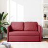 vidaXL Divano Letto da Terra 2 in 1 Rosso Vino 112x174x55cm Similpelle