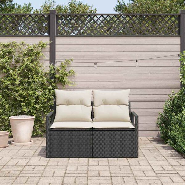 vidaXL Divano da giardino con cuscino 120 x 62 x 69 cm. polyrattan