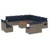 vidaXL Set Divani da Giardino 14 pz con Cuscini Grigio in Polyrattan