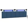 vidaXL Testiera sospesa Con luce LED Blu Tessuto