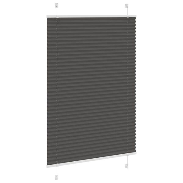 vidaXL Tenda Plissettata Nera 85x150 cm Larghezza Tessuto 84,4 cm