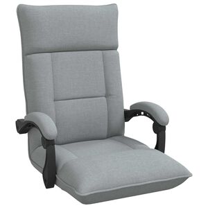 vidaXL Sedia a pavimento regolabile Grigio Chiaro Tessuto