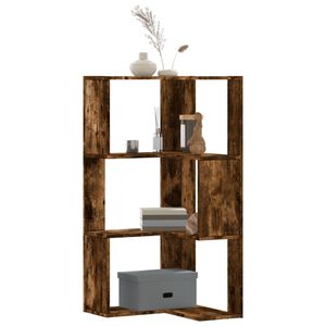 vidaXL Libreria Angolare 3Ripiani Rovere Fumo 50x50x102 cm Multistrato