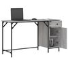 vidaXL Scrivania Computer Grigio Sonoma 131x48x75 cm Legno Multistrato