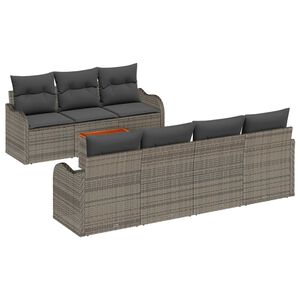 vidaXL Set Divano da Giardino con cuscino 8 pcs Grigio polyrattan