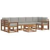 vidaXL Set di divani da esterno 8 pcs Grigio Naturale e Chiaro