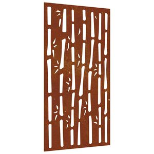 vidaXL Decorazione Muro da Giardino 105x55 cm Bamb&ugrave; in Acciaio Corten