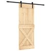 vidaXL Porta scorrevole Naturale e Nero 80 x 210 cm
