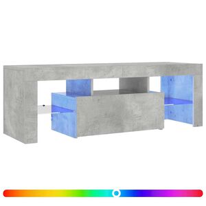 vidaXL Mobile Porta TV con Luci LED Grigio Cemento 120x35x40 cm