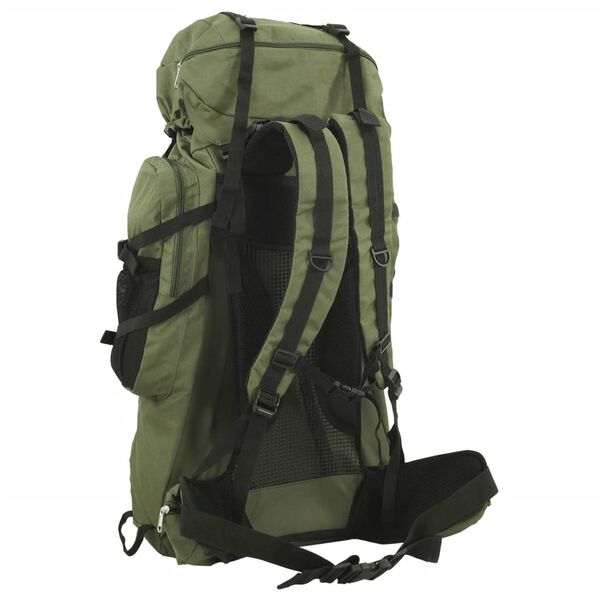 vidaXL Zaino da Trekking Verde Militare 100 L in Tessuto Oxford