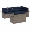 vidaXL Set Divano da Giardino con cuscino 7 pcs Grigio polyrattan