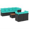 vidaXL Set Divani da Giardino 8 pz con Cuscini Nero in Polyrattan