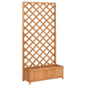 vidaXL Fioriera con Traliccio Marrone 90x35x180 cm in Massello di Abete