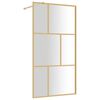 vidaXL Parete per Doccia Walk-in Vetro Trasparente ESG 115x195 cm Oro