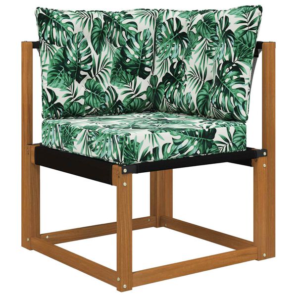 vidaXL Cuscino per divano da esterno 3 pcs Motivo Foglia Poliestere