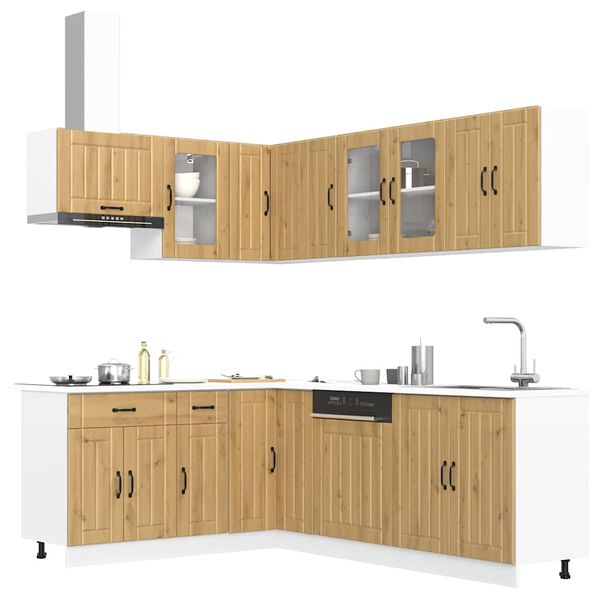 vidaXL Set Mobili da Cucina 11 pz Lucca Rovere Artigianale Truciolato