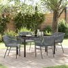 vidaXL Set da Pranzo per Giardino con cuscino 5 pcs Grigio