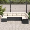 vidaXL Set Divano da Giardino con cuscino 8 pcs Nero Poly Rattan