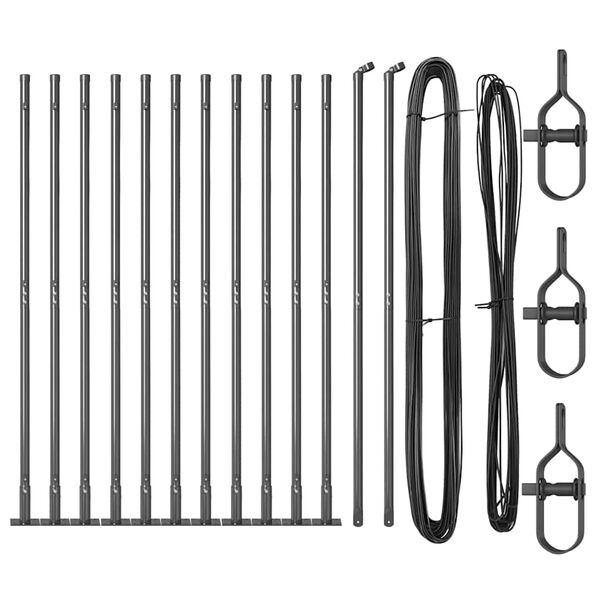 vidaXL Pali per Recinzione 13 pcs Grigio Ø32mm 150 cm Acciaio zincato