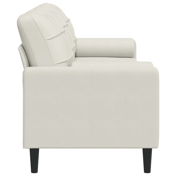 vidaXL Divano a 3 Posti con Cuscini Crema 210 cm in Velluto