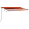 vidaXL Tenda Automatica Sensore Vento e LED 450x350 cm Arancio Marrone