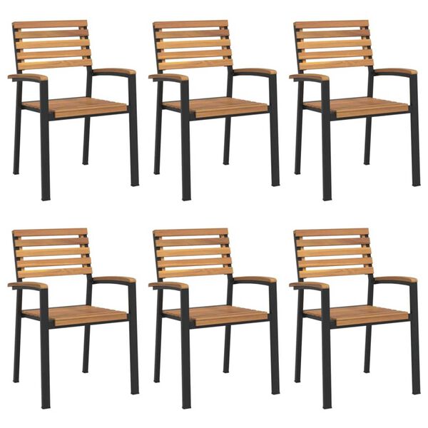 vidaXL Set Pranzo da Giardino 7 pz Legno Massello di Acacia e Metallo