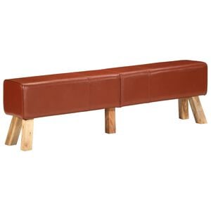 vidaXL Panca per Esercizi Marrone 160 cm in Vera Pelle